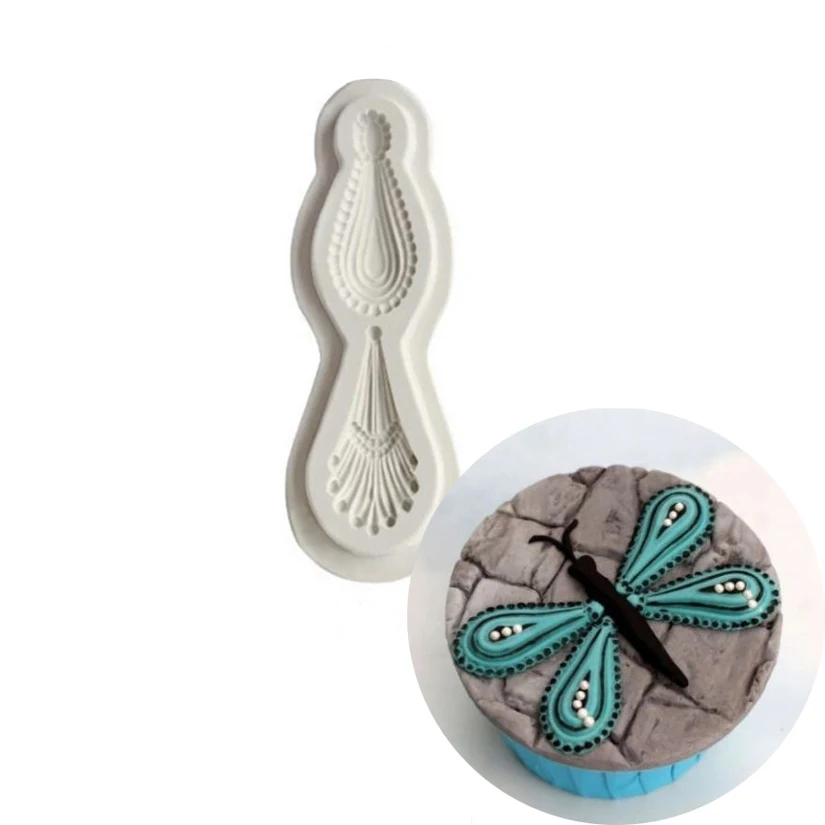 

Форма в форме крыльев бабочки, 100% платиновая силиконовая форма для сахарного творчества, стандартная посуда для выпечки