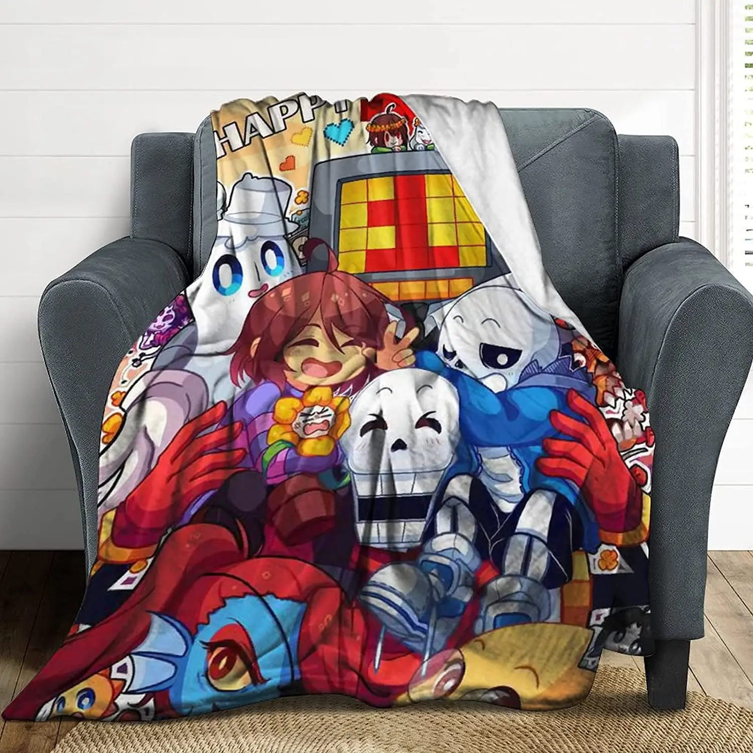 

Pxszbpg Undertale Ultra Soft 3D Blanket Quilt， Microfiber Plush Throw Blankets for Bed Printed Quilt ，Blankets Adults Fleece
