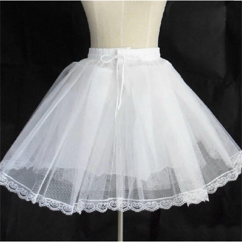 

New Short Petticoats Wedding Formal Dress Accessories Stock White 3 Layers Crinoline Bridal Lady Girls Children Underskirt