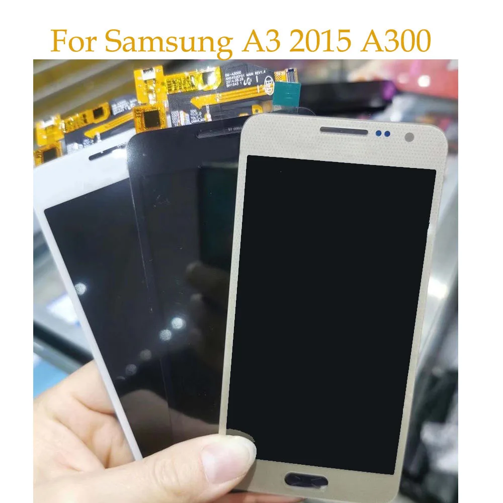 ЖК дисплей A300FU Amoled для Samsung Galaxy A3 2015 A300 A300F A300M с сенсорным экраном в сборе|Экраны мобильных телефонов| |