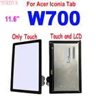 Сенсорный экран 11,6 дюйма для Acer Iconia Tab W700, панель с дигитайзером, стеклянный ЖК-дисплей в сборе для Acer Iconia Tab W700, ЖК-дисплей
