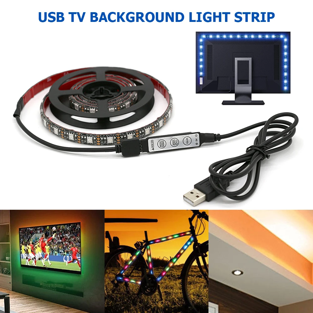 USB Светодиодные ленты лампы SMD5050 DC5V 5 м с выключатель гибкие светодиодные LED