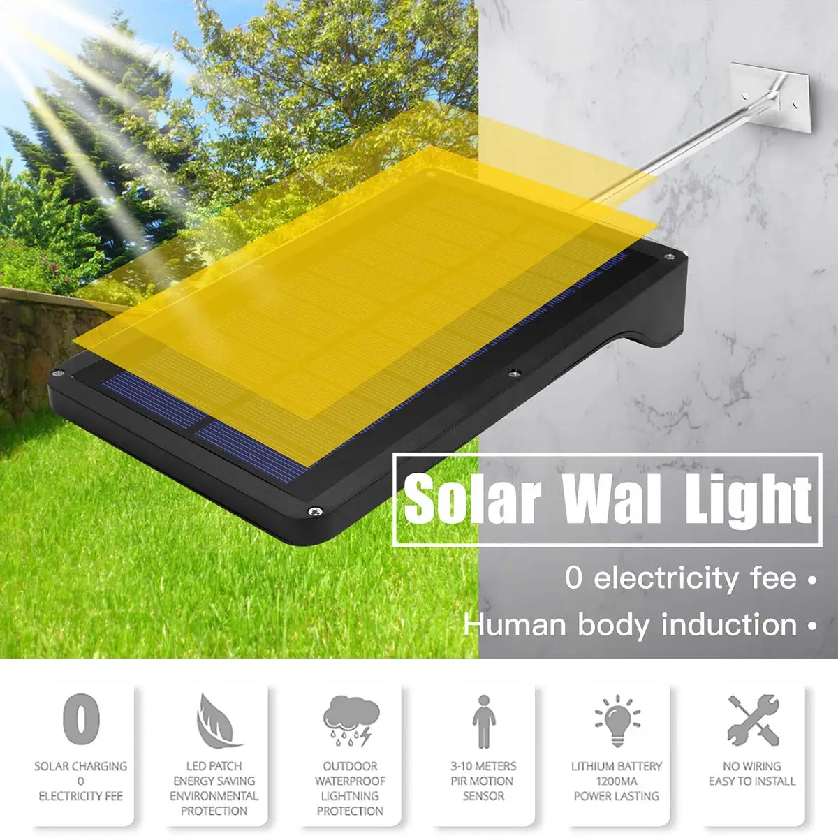 

NEW 36LED Street Light Solar Lamps Wall Lamp Solar Powered Remote Radar Motion Light Control Outdoor Garden Yard Lighting