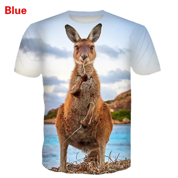 

Animal T Shirt 3d Print Kangaroo Cool T Shirt For Men Women Casual Summer Sports Tops Fashion Tee