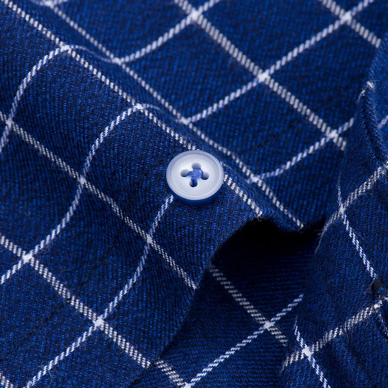 

High Grade Pure Cotton Sanded Fabric warm men's plaid casual shirts various design long sleeve turn down collar regular fit