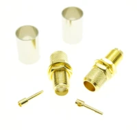 sma female outer screw hole with nut rf coaxial cable connector for rg5 rg6 5d fb sywv50 5 lmr300 syv50 5c