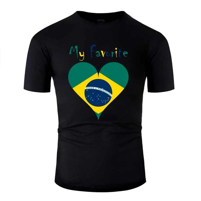 

New Style My Favorite Is Brazil Men Tshirt Comic Short Sleeve Hilarious Women T-Shirts Hip Hop