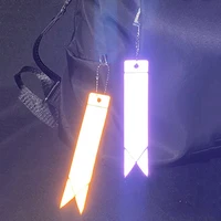 11pcs car reflective keychain pendant night reflective diy keyrings bag accessories child hanging band reflection pendant