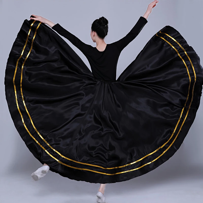 Традиционная черная испанская юбка фламенко цыганский женский танцевальный