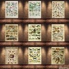 Животные в стиле ретро, ботанические фотообои и принты, Картина на холсте с фруктами, картина с овощами, домашний декор для стен