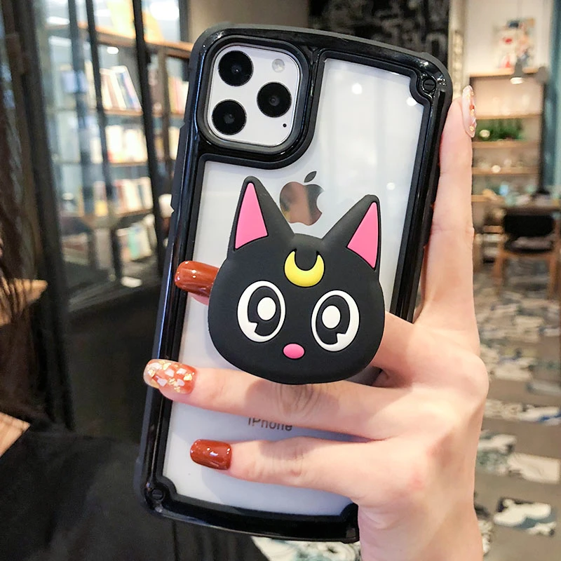 Лимонно-желтый Для iphone XS Max X XR Sailor moon sakura melody полное покрытие Броня чехол для iphone 11 pro 8 plus 7 6S противоударный чехол+ подставка - Цвет: Лимонно-желтый