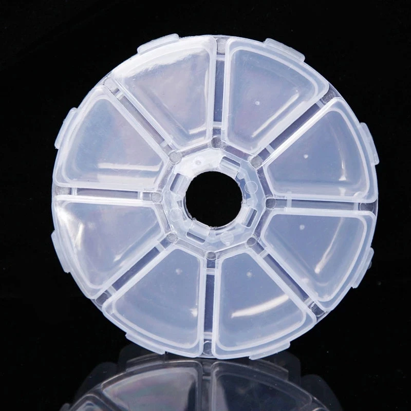 

1 шт., круглый чехол для телефона, прозрачный пластиковый пустой контейнер для Стразы, органайзер для бусин