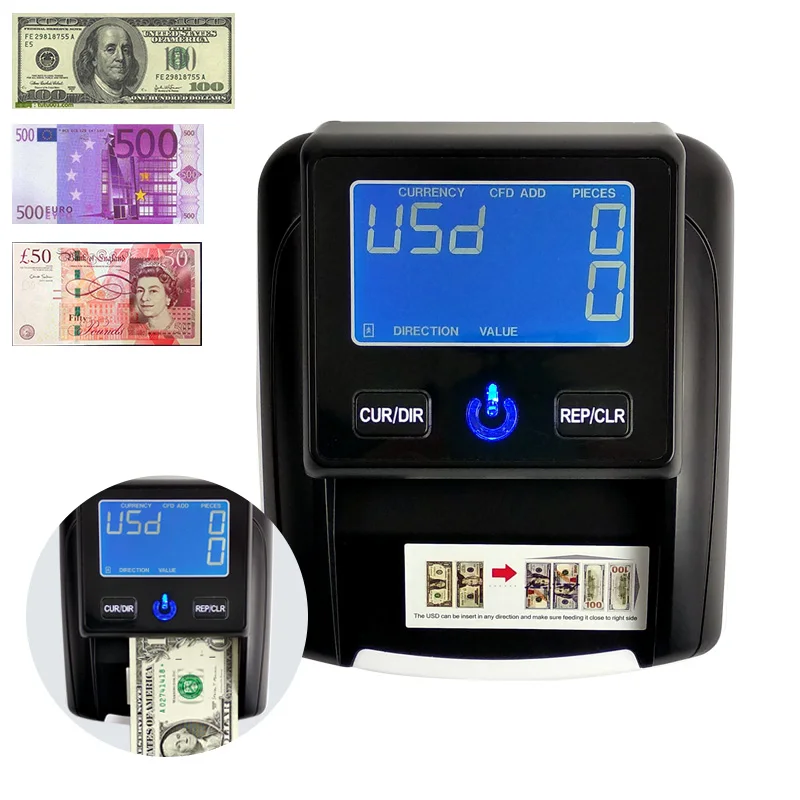 Портативный детектор банкнот Aibecy с использованием UV/MG/IR/DD|Счетчик