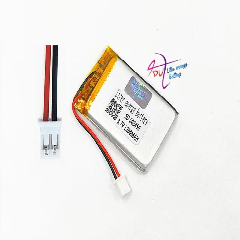 

JST PH 2.0mm 2pin 10pcs 3.7V 1200mAh Lithium Polymer LiPo Rechargeable Battery For GPS DVD mobile video game PAD E-books 603450