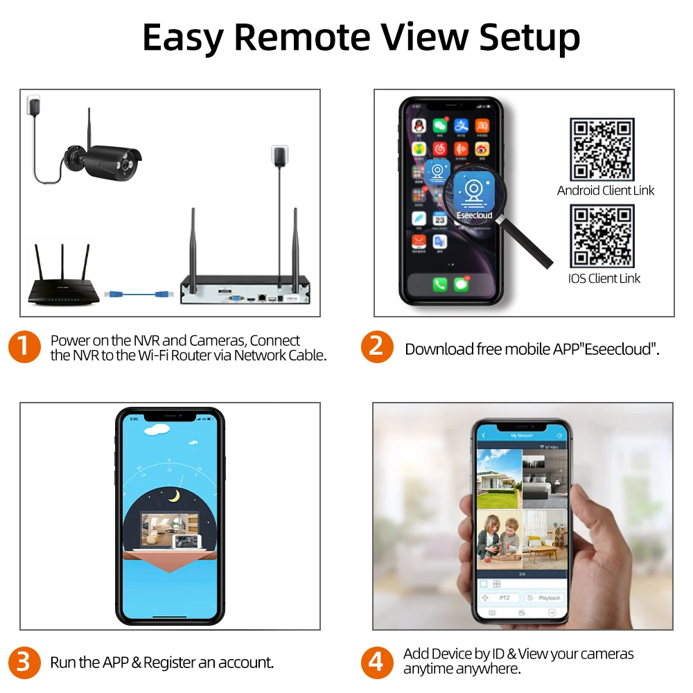 

5MP Wireless Security Camera Kit 8CH NVR IR-CUT Outdoor Waterproof Wifi Motion Detection Wifi Surveillance Camera System Onvif