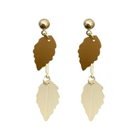 hanging earring leaf tassels pendant piercing stud earrings women simple fashion new plant jewelry wedding party gift for girl