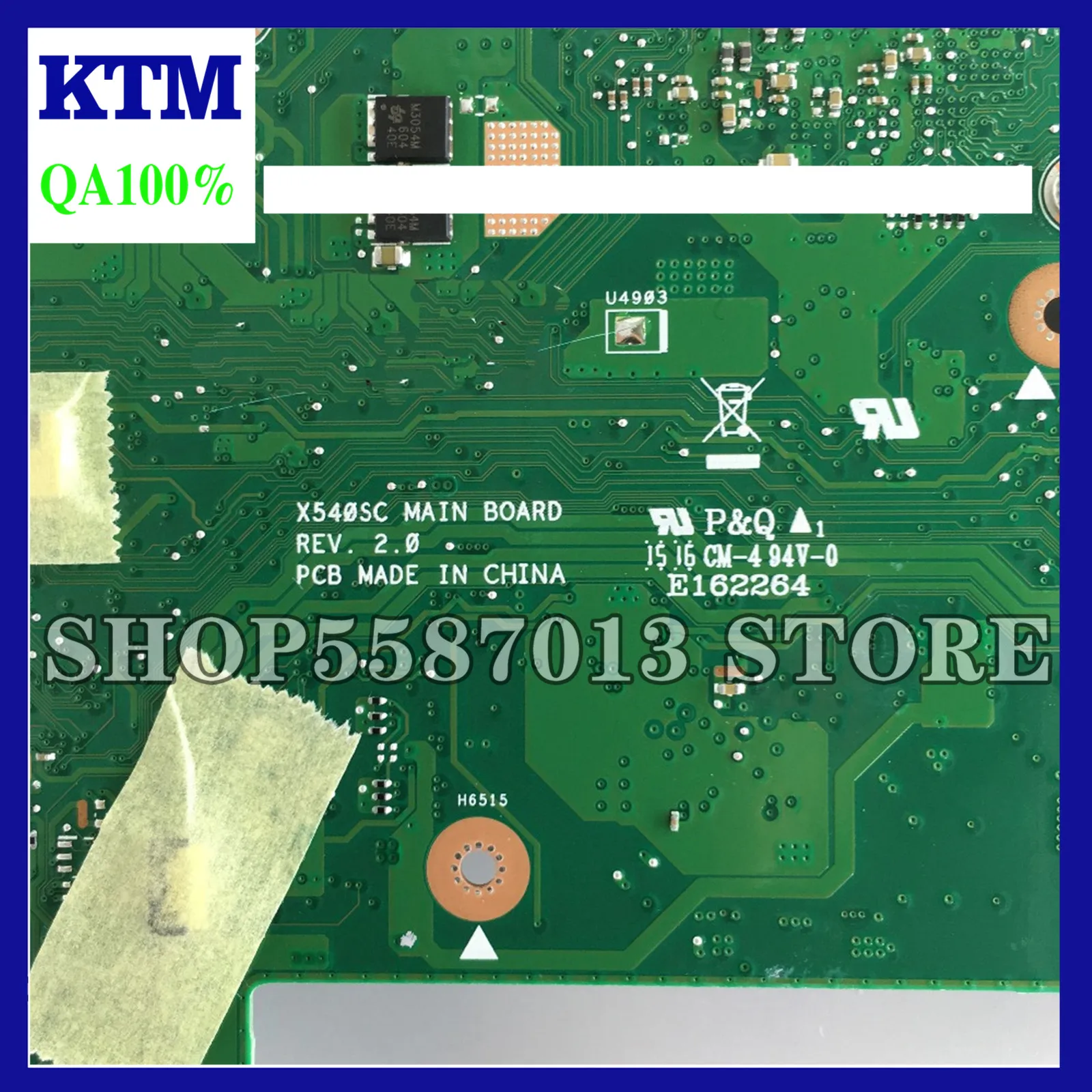

KEFU X540SC Mainboard For ASUS X540SC X540S Laptop Motherboard N3700 CPU 4G memory with graphics card 100% Test original