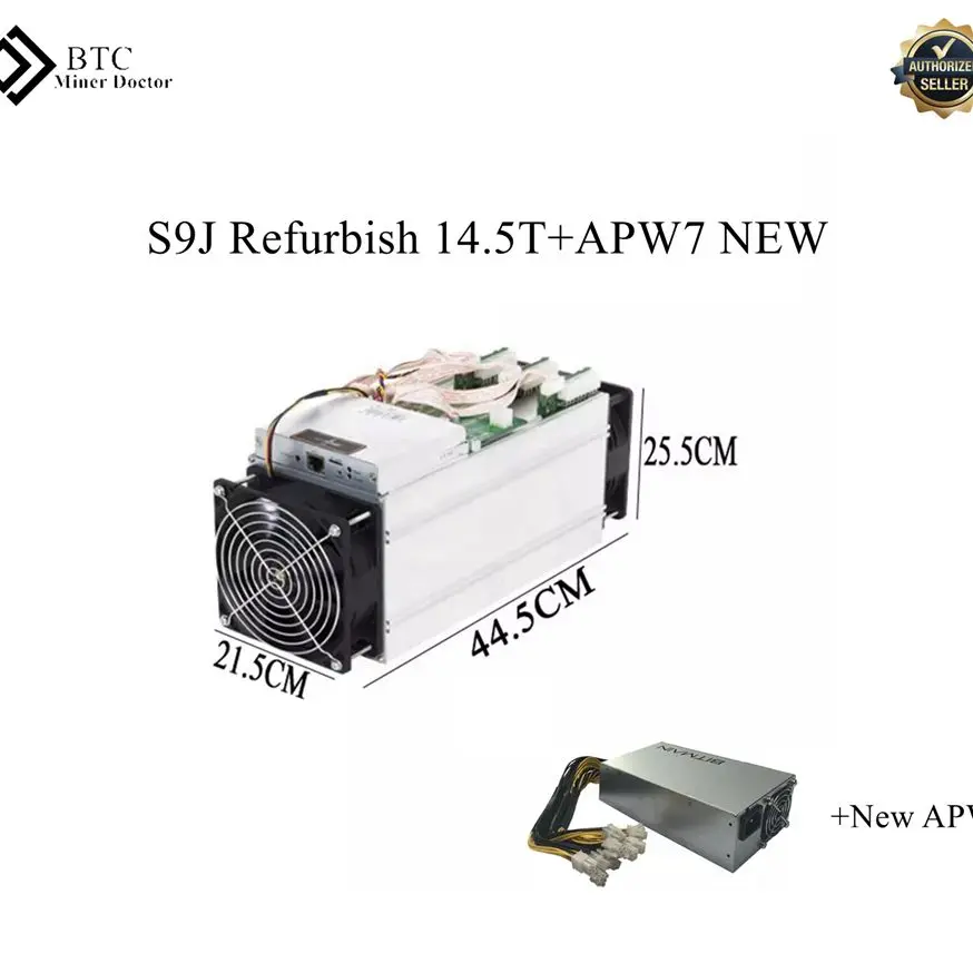 

With US Power Cord Cable Hashrate14.5th/S S9j Bitmain Antminer Miner NO Power Supply