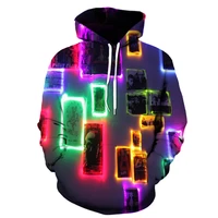 uney psychedelic graphic hooded rainbow hoodies sweatshirt funny long sleeve unisex cool tops la hip hop casual clothes
