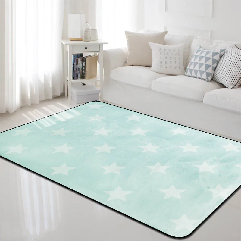 

Fresh star pattern carpet, suitable for living room, bedroom, home decoration carpet, children's room, soft crawling table area