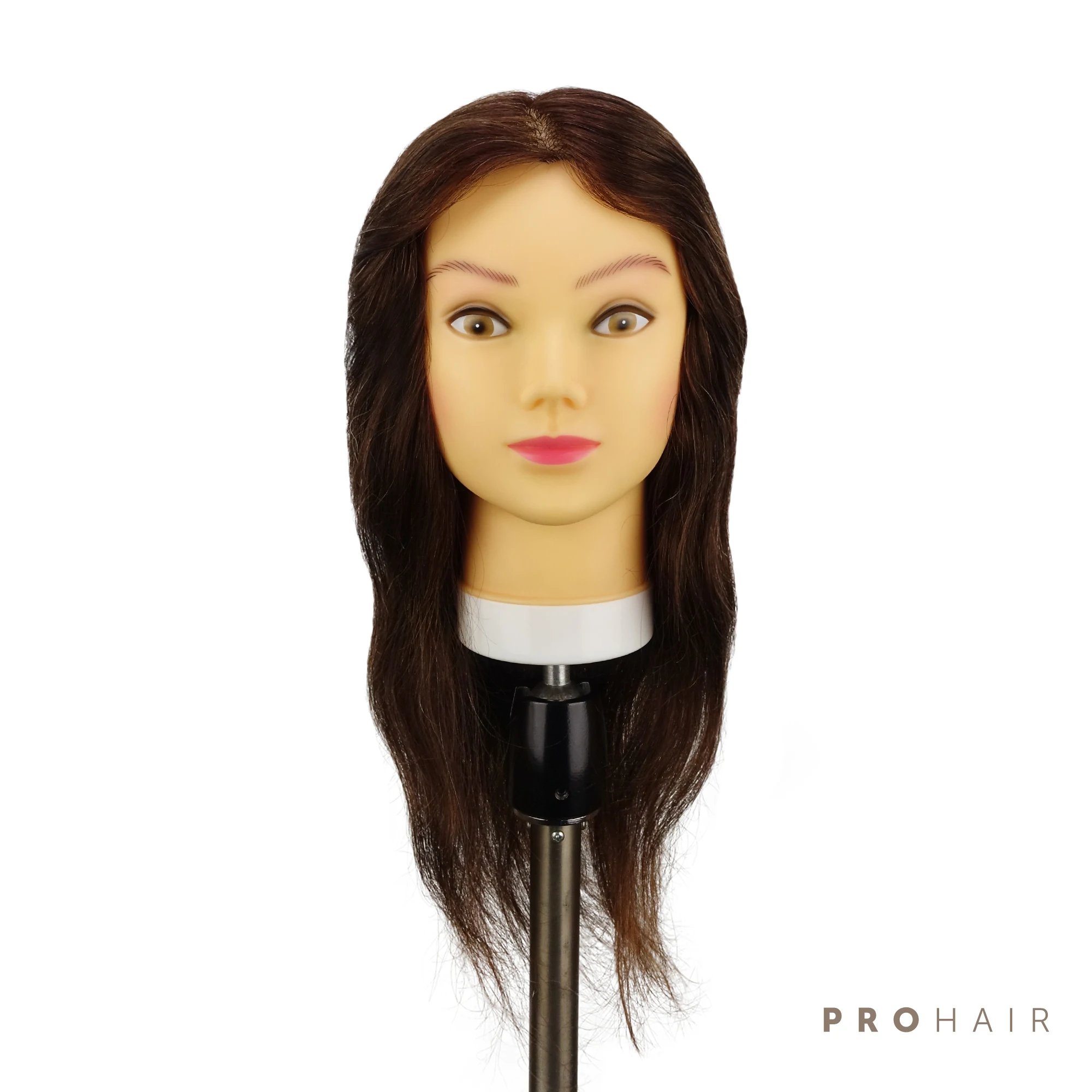 Голова манекен 40 см 100% человеческие волосы темно коричневая тренировочная