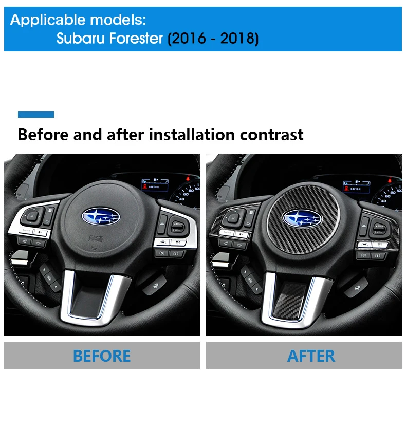 

Carbon Fiber Steering Wheel Stickers Frame Trim Cover Car Interior Steering Wheel Cover for Subaru Forester Interior trim strip