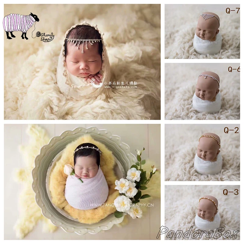 Повязка на голову принцессы с кристаллами для новорожденных реквизит фотосессии