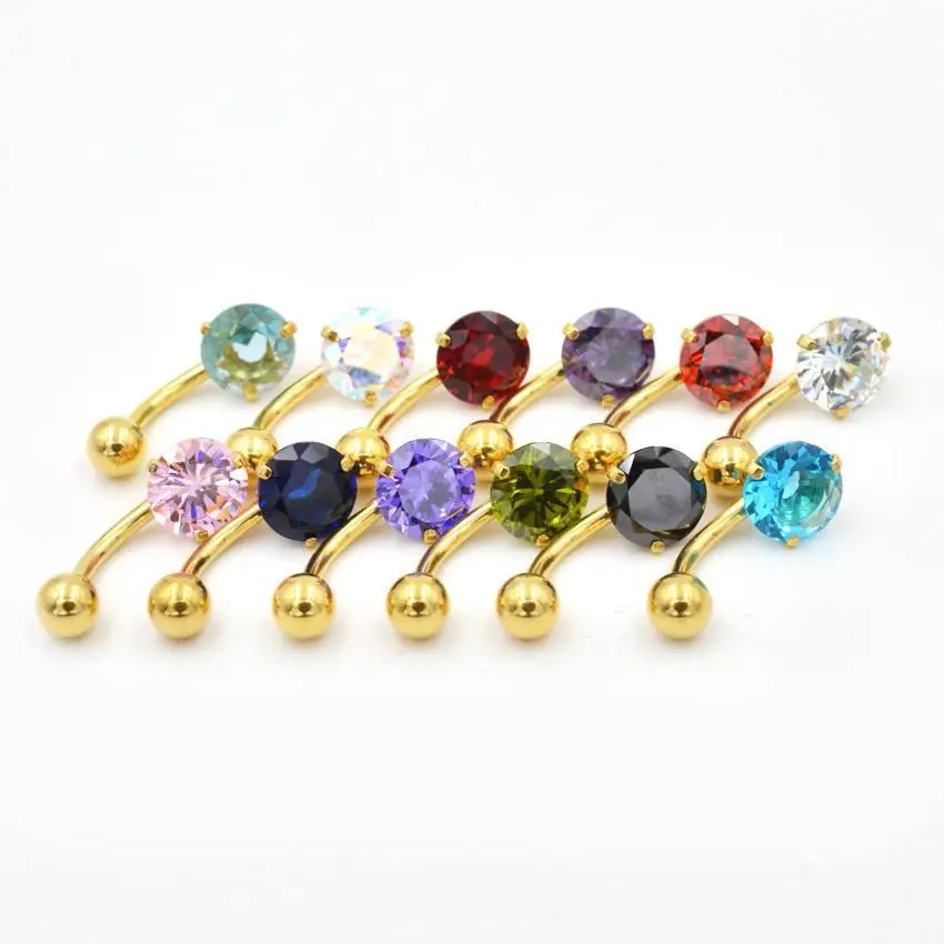 

Navel Piercing Belly Button Crystal Stainless Steel Rings Sexy Eyebrow Ring Fashion Gift Women Piercing Body Jewelry