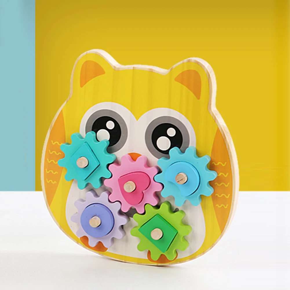 Intelligent Elephant Owl Gear Block Wood Creative Animal Design Child Education Assembly Puzzle Cognition Toy  | Игрушки и хобби