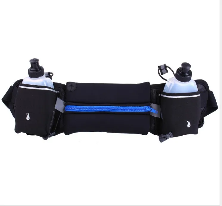 Running Waist Bags Outdoor For Man&Women Jogging Waist Pack Hydration Belt Bag Water Bottle Fitness Gym Lightweight Sport Wallet - Цвет: Blue-2 water bottle