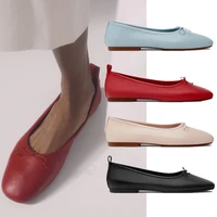 elmsk slip on loafers women 2022 summer flat shoes women england style fashion ofiice lady elegant soft sheep bow shoes woman