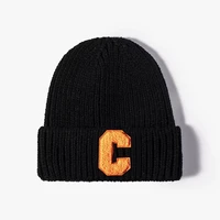 c label beanie hat outdoor winter hats for women men skullies knitted hat soft casual warm unisex baggy caps cuffed beanie