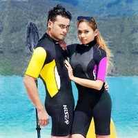 hisea 3mm womens neoprene mid sleeve one piece wetsuit mens surfing suit sun protection warm swimsuit jellyfish suit