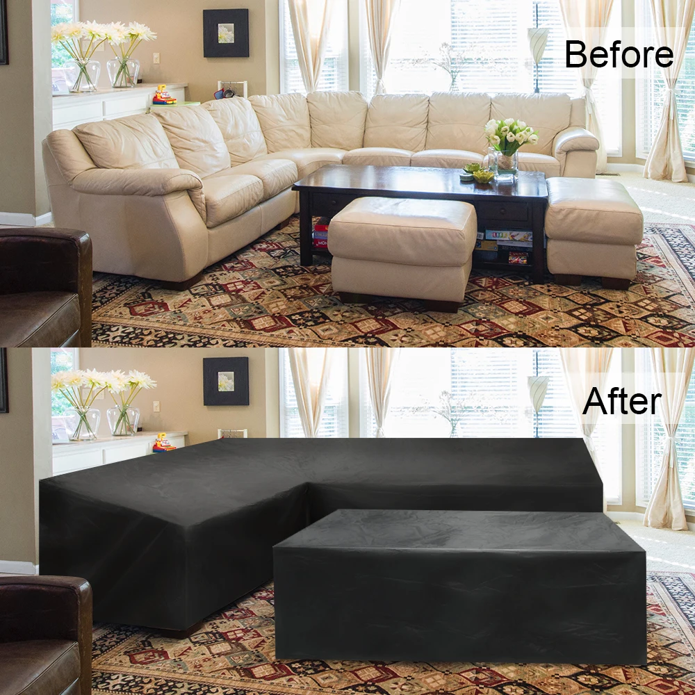 corner outdoor sofa cover garden rattan corner furniture cover v shape waterproof sofa protect set all purpose dust covers free global shipping