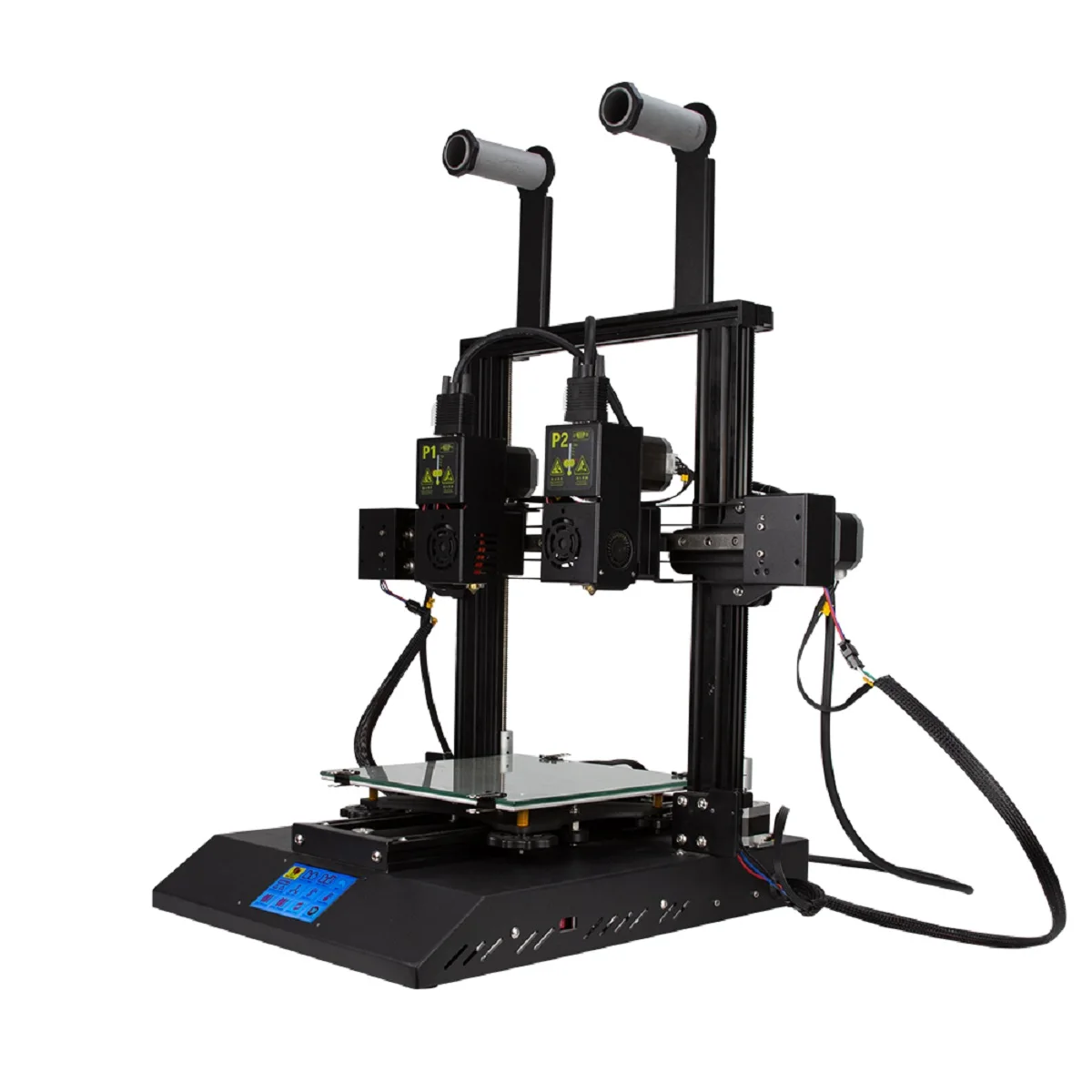 Bestellen Hände 2 FDM 3D Drucker Kit Mit 3,5 Zoll Bunte Bildschirm Dual Extruder & Düse Leistungsstarke Mainboard/Modulare Xaxis/Extrusion Motor