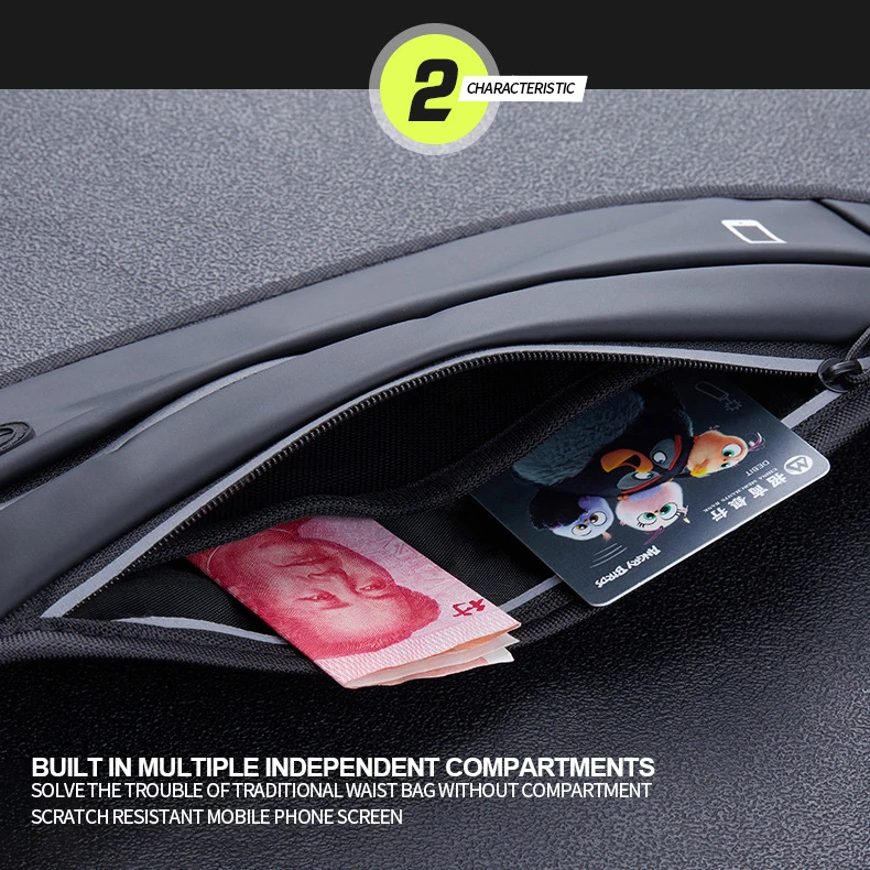 Водонепроницаемая эластичная спортивная сумка для бега поясная мужчин женщин