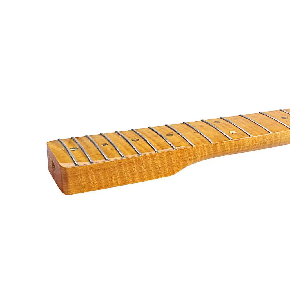 21 лад Tiger Flame Maple Guitar Neck Для TL Tele электрическая гитара желтая Glossy | Спорт и