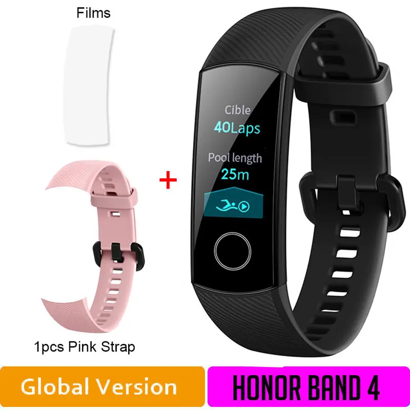 GLband4andmoP Браслет HONOR Band 4, умный фитнес-браслет, трекер, спортивный браслет, трекер активности в реальном времени, смарт-носимые устройства - Цвет: GLband4andmoP