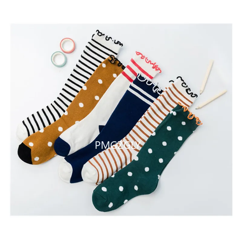 Medias de tubo para ni&ntilde;os, pendientes, primavera y verano, calcetines acolchados de algod&oacute;n-4