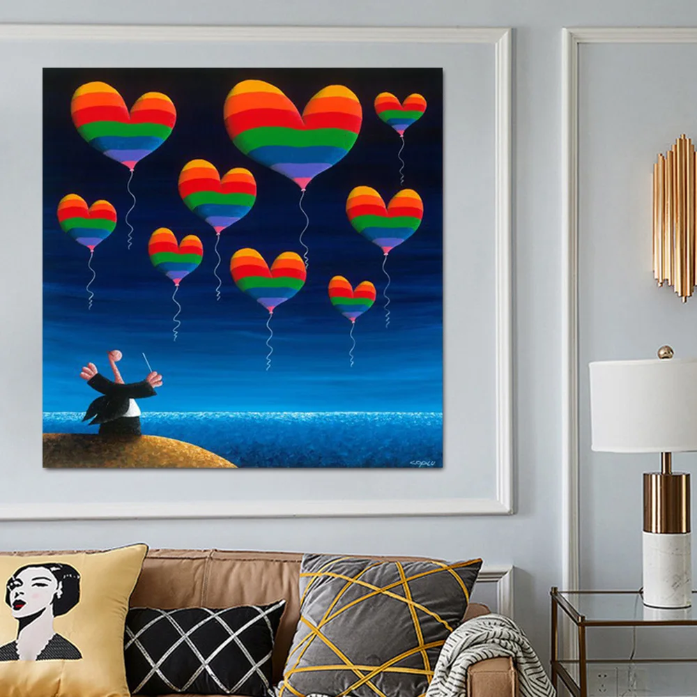 

Nordic Wall Art Posters Canvas Painting Abstract Romantic Love Prints Wall Pictures for Living Room Bedroom Decoration Cuadros