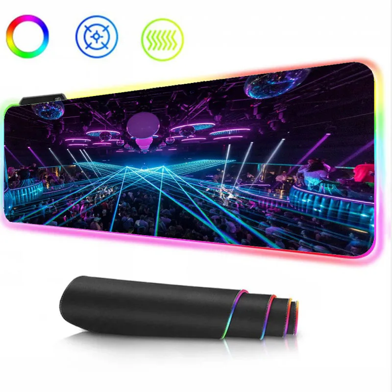 

MRGLZY GRB Luminous Keyboard Mouse Pad Pet Animation Game Laptop Desk Custom Wireless Charging LED Large Mouse Pad Desk Mat