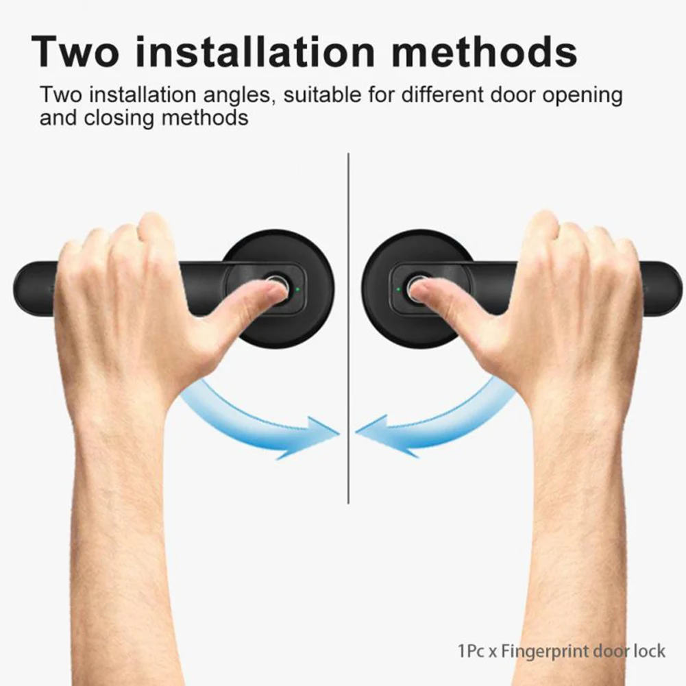electronic smart lock semiconductor biological fingerprint security intelligent handle lock with keys for home office bedroom free global shipping