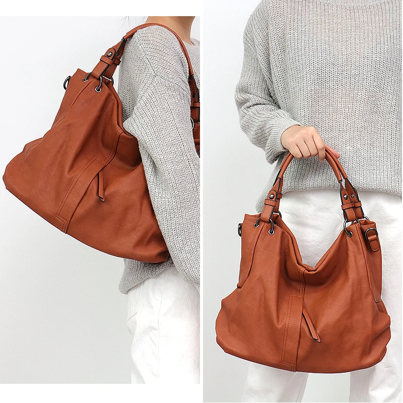 Повседневная Мягкая Сумка-тоут на ремне для женщин большая сумочка-хобо из