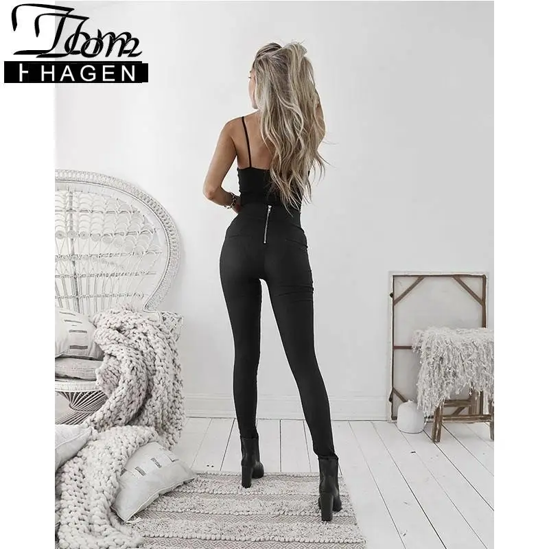 Осенне-зимние модные сексуальные черные брюки-Капри из искусственной кожи на