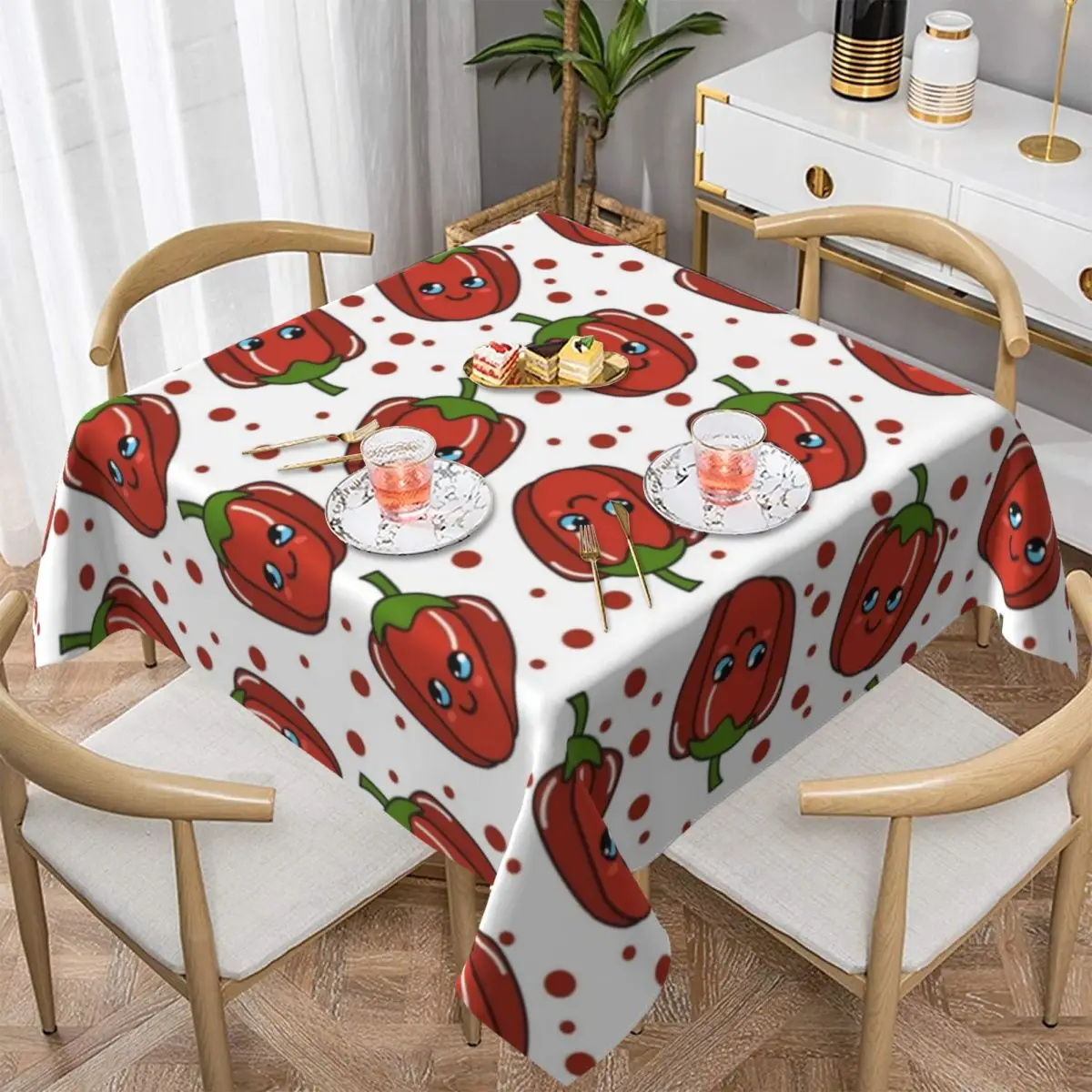 

Pepper Tablecloth Kitchen Polyester Table Cover Cute Wholesale Protection Custom Table Cloth