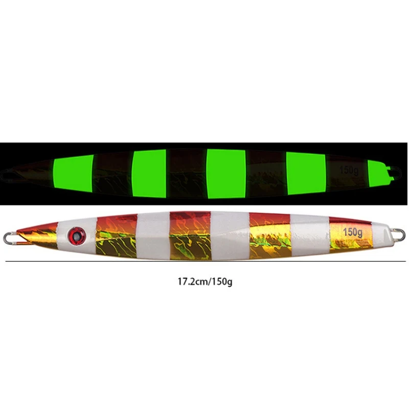 Рыболовная приманка для джиггинга свинцовая металлическая светящаяся 150 г 4