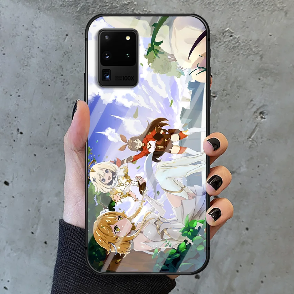 

Hot New Game Genshin Impact Phone Tempered Glass Case Cover For Samsung Galaxy S Note 5 6 9 10 10E 20 21 FE Plus Uitra Coque
