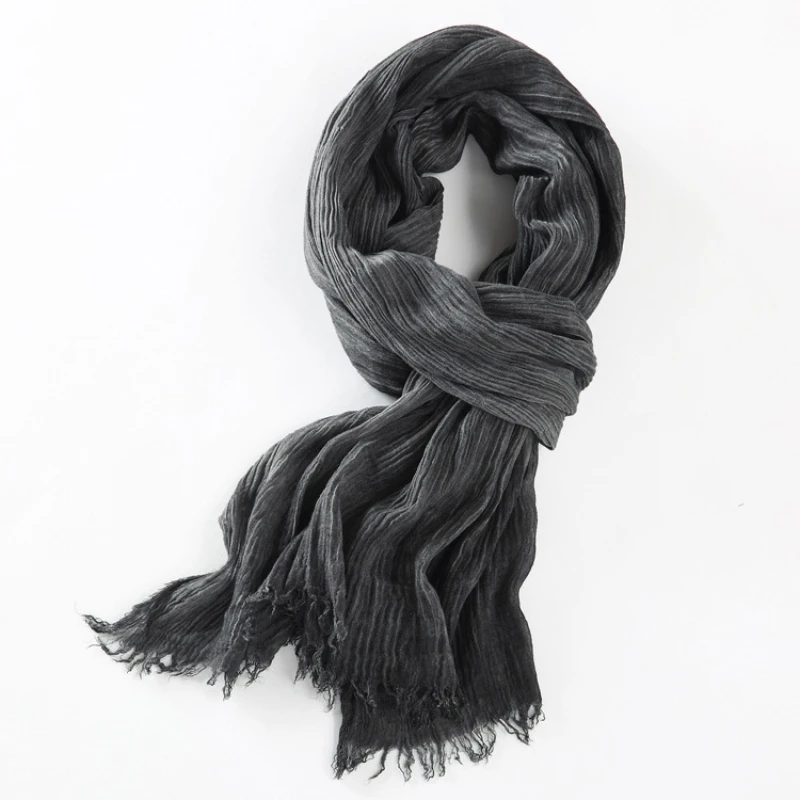 

Anti-wrinkle design autumn and winter cotton scarf men and women solid color black, blue, khaki, gray, wine red