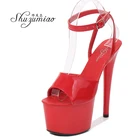 Босоножки женские на платформе, пикантные сандалии-гладиаторы на шпильке, с ремешком на щиколотке, размера плюс для вечеринки