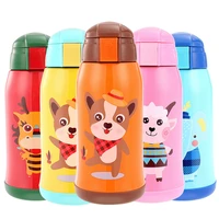 600ml 188 stainless steel mug travel thermos cup children portable rope bag double cap vacuum flask baby straw water bottle